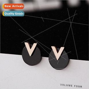New V earrings ladies fashion rose gold earrings jewelry