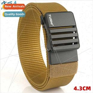 students automatic buckle 4.3CM men youth casual pants male