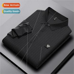 ice middle spring fall men shirt aged silk Dad thin summer