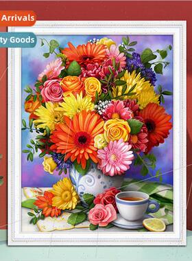 2023 New Cross Stch Modern mple Vase Flower Cross Stch Handm
