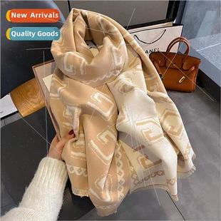 faux cashmere warm new temp winter fashion female 2023 scarf