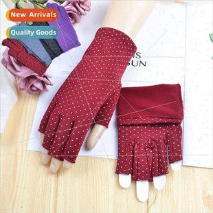 half finger warm down outdoor winter ladies fall Pull gloves