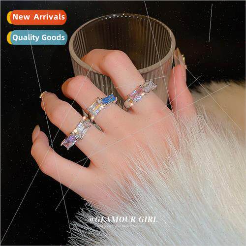 New ins zirconia open ring fashion irregular geometry index
