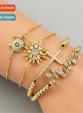 Europe Creative Cross Bracelet Women Microset Zirconia Brace