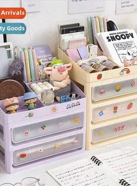 Organiser Desktop Shelf Drawer Multi-Layer Office Storage Bo