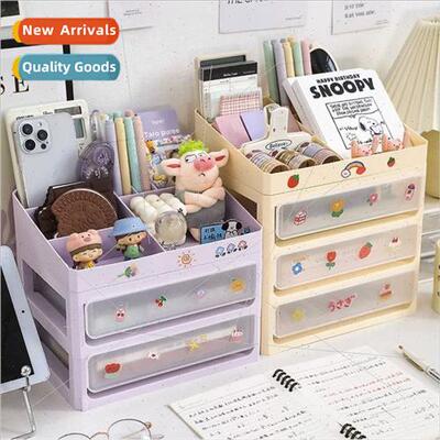 Organiser Desktop Shelf Drawer Multi-Layer Office Storage Bo