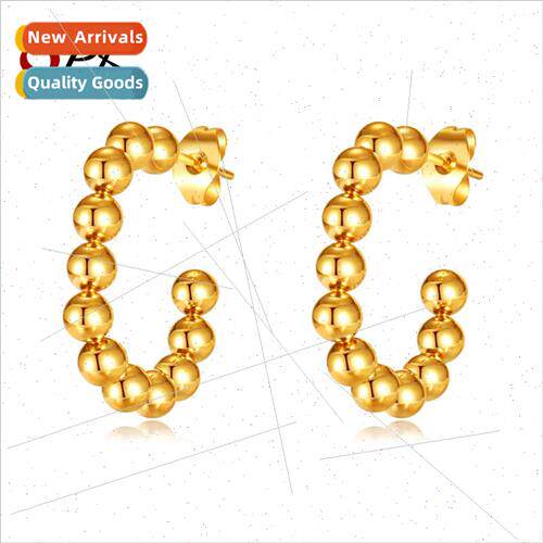 Europe irregular round beads ins nd stainless steel women ea