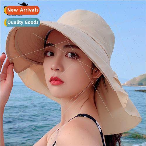 8062 new hat female summer neck protection sunscreen sun hat
