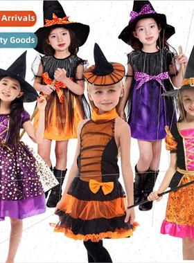 Halloween Woman Child Wch Masquerade Dress Stage Permance Co