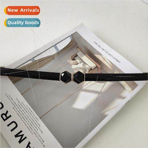 ins wind pair buckle elastic waist belt fine dress simple el