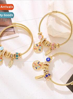 DIY Beaded Bracelet Devil Eye Adjustable Couple Bracelet Sta