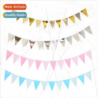 ins hot stamping triangle flag birthday wedding flag supplie