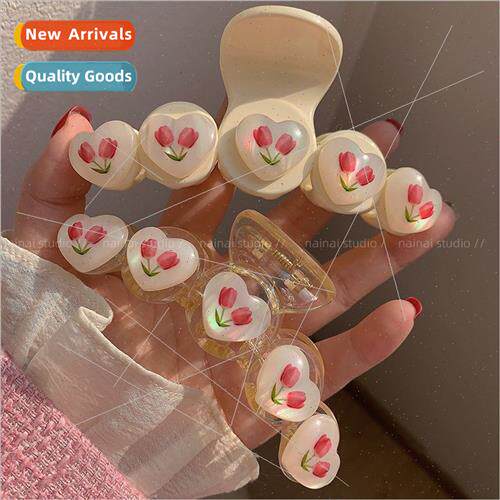 Tulip love grab clip large plate hair shark clip spring summ