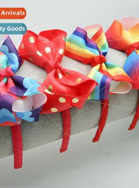 Europe children bow hair band unicorn headdress hair accesso