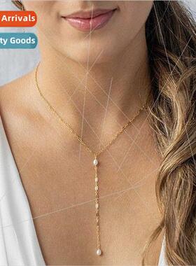 ins niche cold wind pearl pendant lip chain female wild simp
