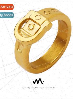 French clasp styling ring art creative tanium steel gold pla