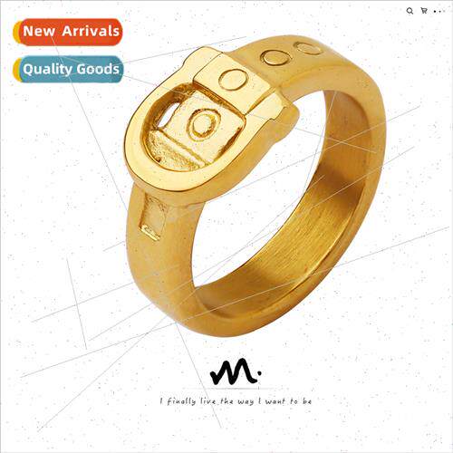 French clasp styling ring art creative tanium steel gold pla