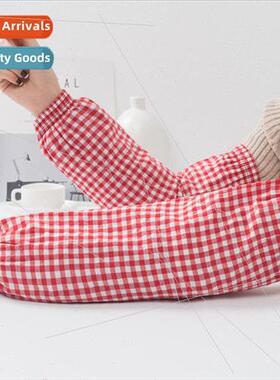 Extra-long sleeves men women plaid office cleaning anti-foul