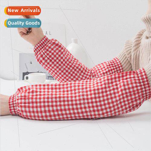 Extra-long sleeves men women plaid office cleaning anti-foul