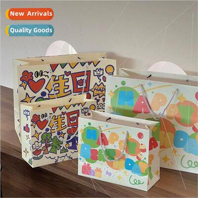 ins cute cartoon happy birthday gift bag gift bag tote bag o