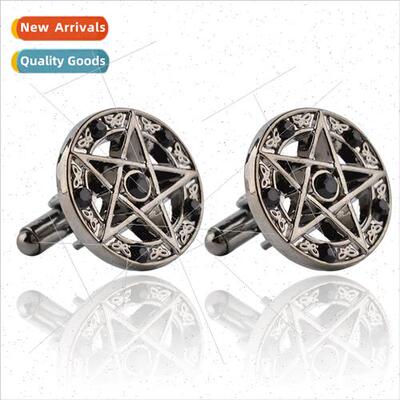 jewelry Evil ces pentagram diamond French cufflinks new men