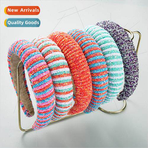 Europe new hair bands rainbow wide-rimmed headband sponge fa