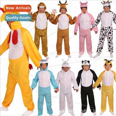 Adult Men Women Cow Show Costumes Tiger Goat OnePCS Show Cos