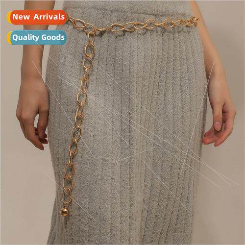 Vintage versatile metal waist chain ladies accessories fashi