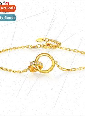 Gold Bracelet 999 Gold Women Love Gold Bracelet Ring适用Ladi