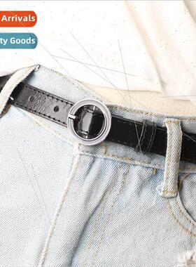 Round pin buckle women thin belt fashion versatile dress dec