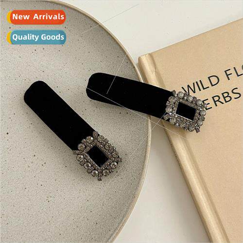 Senior sense luxury French gray rhinestone square bb clip bl