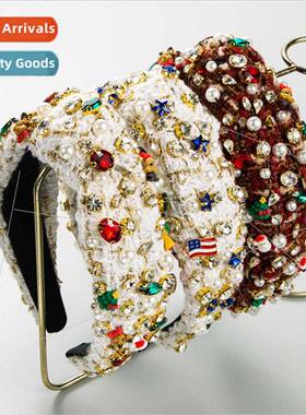 Europe new Christmas hair bands pearl bells Christmas headba