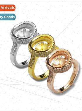 Fashion S925 silver ring Pearl empty bracket beeswax unset D