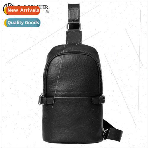 mple men leather chest bag summer new fashion business casua