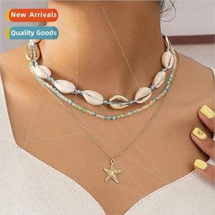 Fashion Seashell Multi Braided Necklace Layered Europe