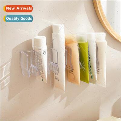Wall-mounted no-punch bathroom vany organizer cosmetic shelf