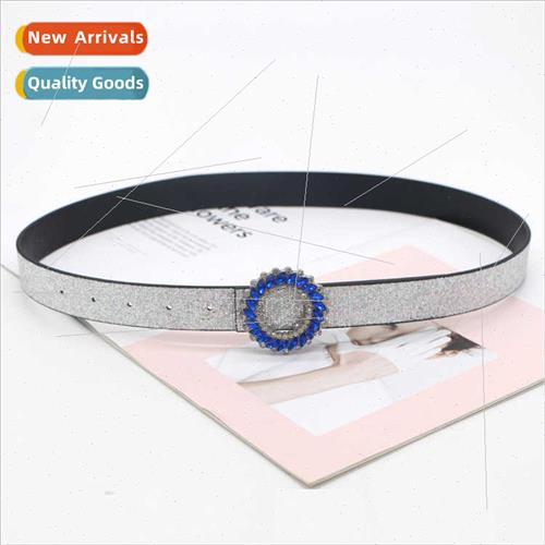 Fashion versatile colorful rhinestone inlaid A diamond belt