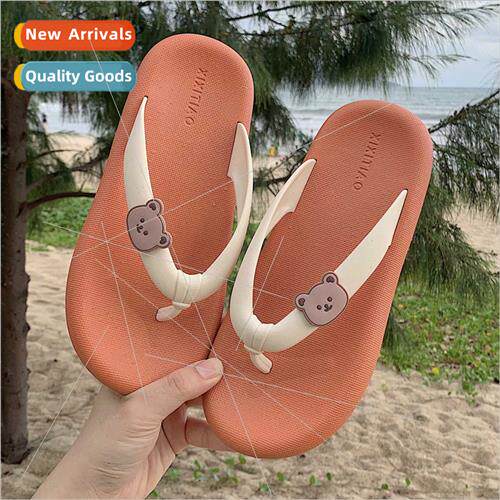 2022 female summer ins fashion cute bear soft bottom flip-fl