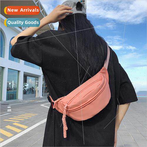 Canvas small bag female new simple versatile chest bag large