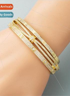 Creative personalized simple geometric snap bracelet women c