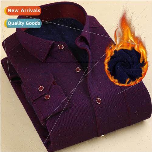 warm padded thickened men winter shirt shirt casual dad men