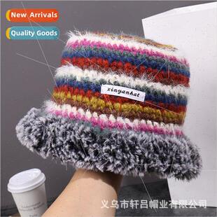 wool cap hundred rainbow dopa winter striped fall New female