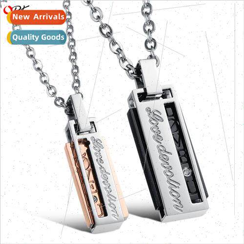 Korea Fashion Jewelry Diamonds Pendant Pure Steel Necklace T