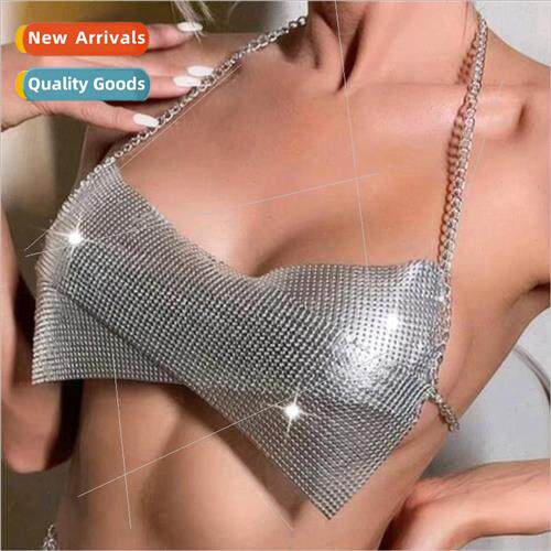 180342 Europe sexy rhinestone inlaid diamond cloth metal cha