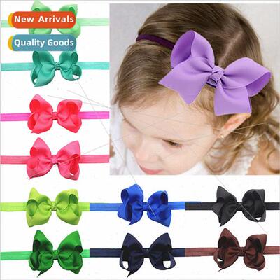 Europe Children Jewelry 4inch Bow Hairband Threaded Band Bub