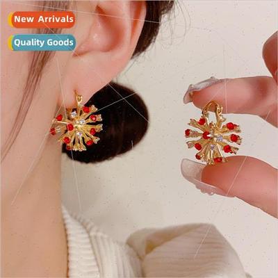 Fall winter new elegant fireworks full diamond earrings nich