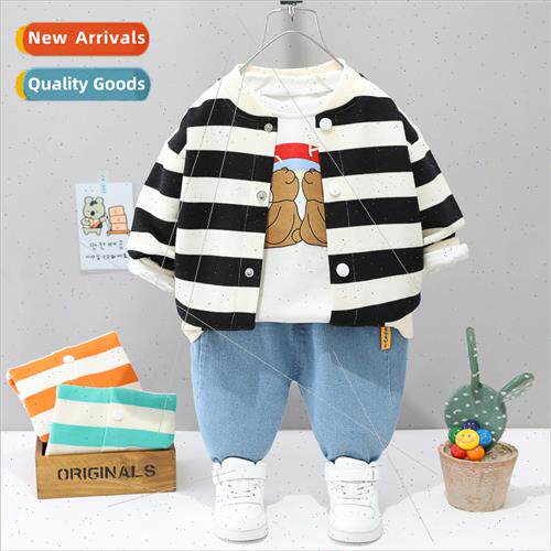 Korean  of the boys spring striped jacket children cartoon p