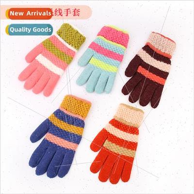 Clash colours gloves women 2021 autumn winter new thickened