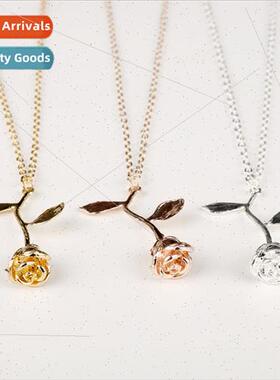 Film and  around the beauty and the beast rose pendant neckl