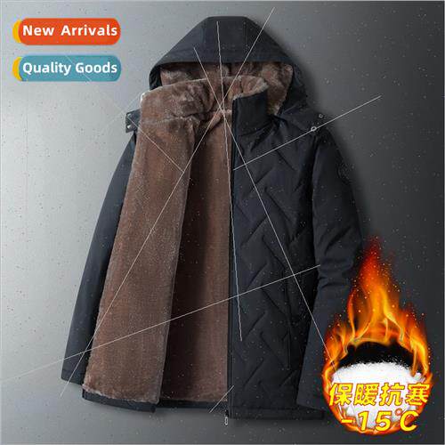 Hooded cotton jacket men winter middle-aged elderly men cott